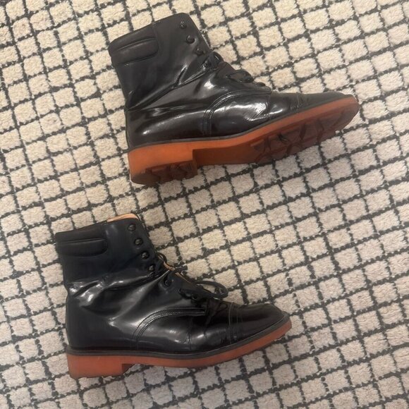 Robert Clergerie Black Patent Leather Lace-Up Boots – Size 40.5 - Picture 2 of 4
